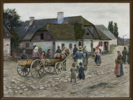 Street in Siennica, Podkowinski, Wladyslaw 1866–1895 painter, Young Poland style, 1891, painting, A