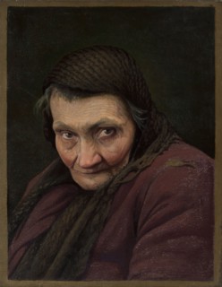 Portrait of an Old Woman, Grombecki, Henryk 1883–1933 painter, Young Poland style, portraits,