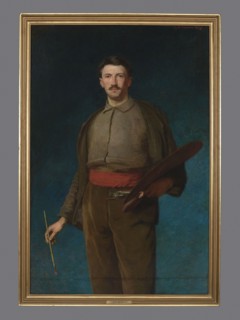 Self-portrait with a palette, Laveaux, Ludwik de 1868–1894 painter, Young Poland style,