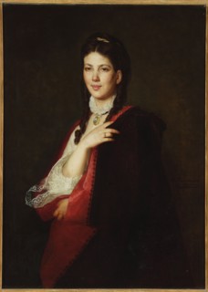 Portrait of Leonia Blühdorn, Rodakowski, Henryk 1823-1894 painter, lace, women's portraits,