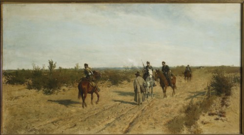 Insurgent Patrol, Maksymilian Gierymski 1846–1874, oil painting, 1873. Depicts insurgents/peasant