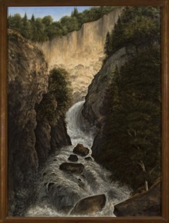 Mountain Waterfall in St. Gervais, Cyprian Lachnicki 1824–1906, painter; end of 19th century; oil