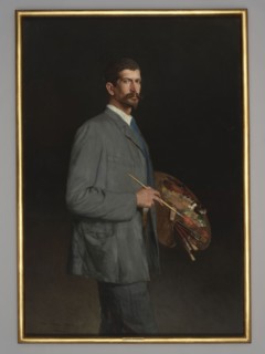 Self-portrait with a palette, Antoni Piotrowski 1853–1924; 1893; painting; height 161 cm, width 111