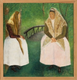 Spychalski, Jan 1893–1946 painter, folk costumes, 1933, Poland; painting; height 41 cm, width 40