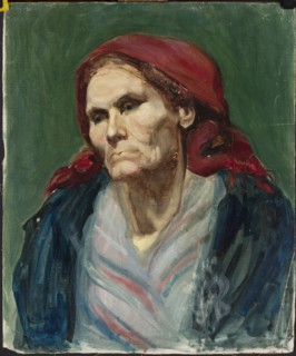 Study of an Old Woman, unknown painter, Stanislaw Krajewski 18..–1916. Portrait en three-quarters