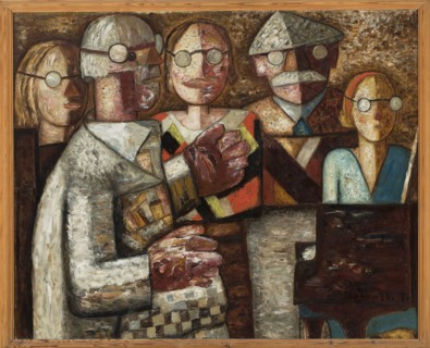 Musical Session, Makowski, Tadeusz 1882–1932 painter, contemporary painting, music, genre scenes,