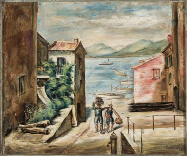 Return from the Fishing A Town by the Water, Roman Kramsztyk 1885–1942, painter; contemporary