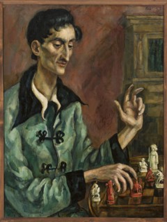Chess Player Portrait of Bruno Winawer, Roman Kramsztyk 1885–1942, contemporary painting, male