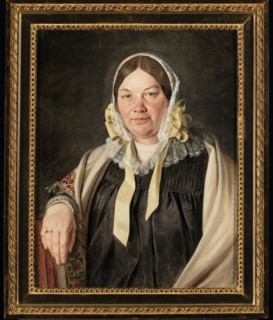Portrait of Aleksandra Bebnowska, née Cybulska, the painter's mother-in-law; Jan Chrucki 1810–1885,