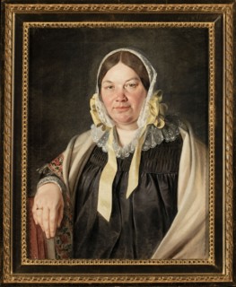 Portrait of Aleksandra Bebnowska, née Cybulska, the painter's mother-in-law; Jan Chrucki 1810–1885,