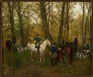 Rest on the Hunt, Gierymski, Maksymilian 1846–1874 painter, genre scenes, genre scenes against a