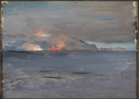 Fires from the Ship. From a Journey to Palestine, Jan Ciaglinski 1858–1913, painter. Modernism,