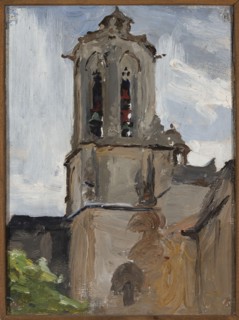 Ciaglinski, Jan 1858–1913 painter, Young Poland style, architecture, 1902, painting, height 33.5