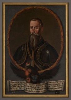 Portrait of George I Radziwill ca. 1480–1541, unknown Polish painter. Oval portrait with a laurel