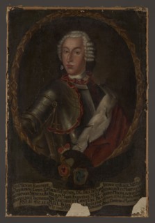 Portrait of Leon I Michal Radziwill 1722–1751, unknown Polish painter. Oval portrait surrounded by