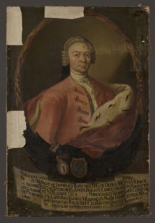 Portrait of Marcin Mikolaj Radziwill 1705–1782. Oval portrait surrounded by a laurel wreath