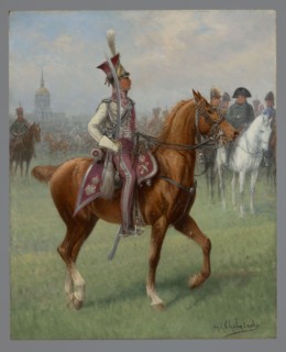 Officer of the Light Horse Guard Regiment in full dress, Chelminski, Jan 1851–1925, painter; early