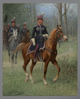 Krakusy, Chelminski, Jan 1851-1925 painter, early 20th century painting, height 27 cm, width 22 cm,
