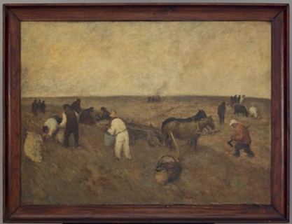 Digging Potatoes, unknown painter, origin unknown, early 20th century, painting, height 73 cm,