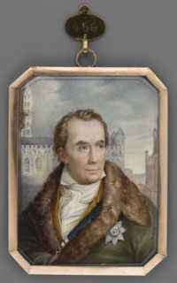Portrait of Mayor von Schon 1773–1856, painted by Christian Horneman 1765–1844. Miniature height 7