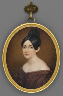 Portrait of a Young Woman in a Brown Dress, Krüger, Franz 1797–1857 painter; portraits below the