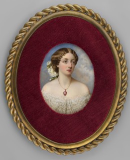 Marie Amalie von Baden 1834–1899, Duchess zu Leiningen. Portrait miniature by Eduardo Lobo de Moura