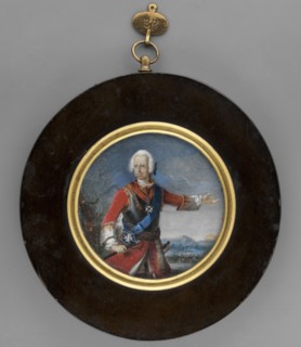 Louis VIII, Landgrave of Hesse-Darmstadt 1691–1768, unknown artist, miniature 1800, height 6.3 cm.
