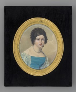 Portrait of Joanna Duninówna. Leon Brzezinski 1809–1865, painter. Miniature, 1833, France. Almost