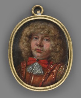 Portrait of a man in a yellow tunic, leather armor and with a red jabot;, Clothing: tunic, armor,