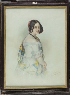 Portrait of Aleksandra, née Stecka, Princess Michal Radziwill. Painter: Jan Ksawery Kaniewski