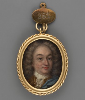 Portrait of a man in a lion-style wig, Georg von Hessen-Darmstadt 1669–1705 ?, unknown artist,