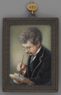 Self-portrait with a palette, Jahn, Friedrich August fl. 1810-1894 — painter. Subjects/attributes: