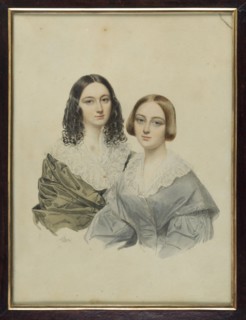 Double portrait of Eliza Elzbieta née Zygmunt Krasinska 1820–1876 and her sister Zofia Sophie