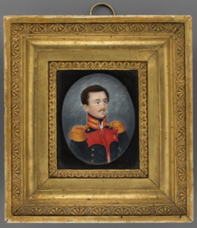 Portrait of a colonel of the Russian army, unknown painter, miniature, height 7.3 cm, width 5.8 cm;