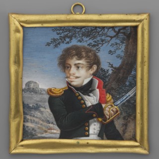 Portrait of a lieutenant of the artillery of the Duchy of Warsaw, Malcz, Karol 1797–1867 author,