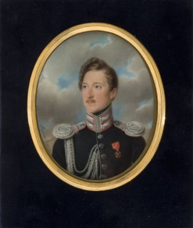 Portrait of a captain of the troops of the Kingdom of Poland. Direct bust, head 3/4 to the left.