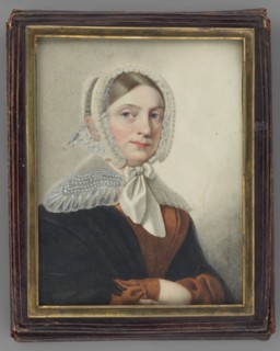 Portrait of a Woman in a White Bonnet, Maszkowski, Jan Kanty 1794–1865 painter. Watercolor