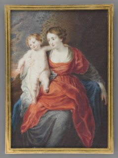 Madonna and Child after Rubens, neo-Gothic frame, Matuszewicz, Maria née Przebendowska 1765–1799