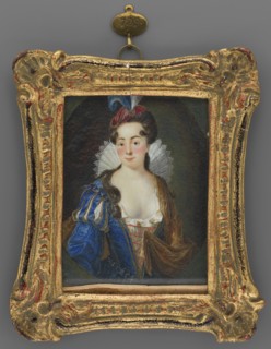 Friederica Elisabeth Clotz ? 1713–1743 in a ball gown, unknown painter; copies paintings in art