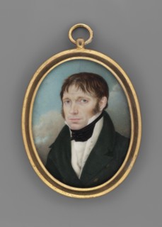 Samuel Bogumil Linde 1771–1847, painted by Giuseppe Landolfi fl. 1818–1823. Oval miniature
