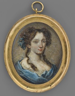 Portrait of Zofia Lekawska, unknown artist, amateur painter. Miniature portrait, bust