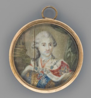 Portrait of King Stanislaw August Poniatowski in coronation robes after Marcello Bacciarelli, by