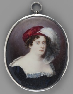 Konstancja Potocka née Konstancja Raczynska 1783–1852, 3/4 bust right; brown hair in short spiral