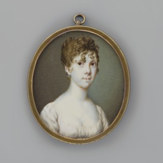 Portrait of a Young Woman in a White Dress, Auvigny, Charles d' 1760–1830 painter. Women; portraits