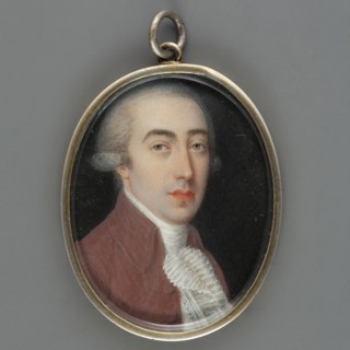 Portrait of a man in a brown tailcoat, aristocracy, costumes, men, three-quarter portrait, male