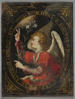 Angel from the Annunciation scene; painter, Dominicus Custos post 1550–1612, graphic artist;