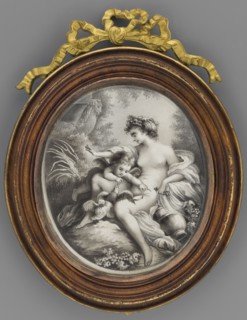 Venus and Cupid with doves in grisaille; painter Carl Gustav Klingstedt 1657–1734 and unknown