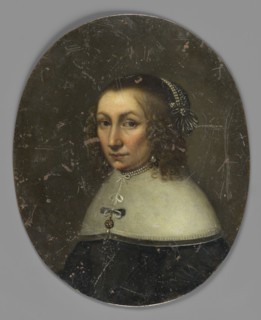 Portrait of an elderly woman, unknown artist. Subject: clergy, woman in three-quarter bust 3/4 left