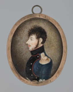 Franciszek Sapalski, lieutenant of infantry artillery, amateur painter; 1810, Poland; miniature,