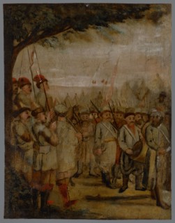 Military scene, unknown author role/classification of the creator, painter. The painting shows the